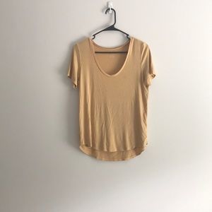 American Eagle Ribbed Yellow Tee